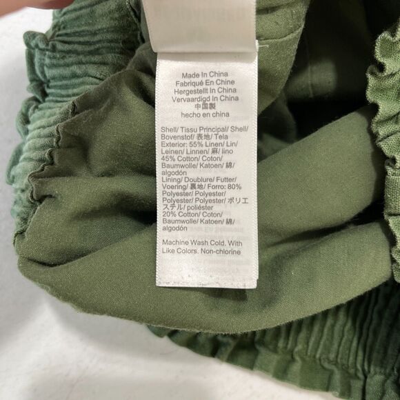 J.Crew Skirt Womens 2 Sage Green Elastic Adjustable Waist Cotton Linen Textured - Picture 6 of 10